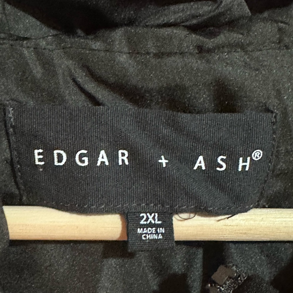Edgar + Ash Black Hooded Vest‎ sz 2XL quilted puffer. Green lid bin - Picture 7 of 8